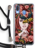 Lady Moth: Samsung Galaxy A40 Transparant Hoesje met koord