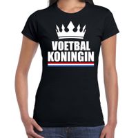 Voetbal koningin t-shirt zwart dames - Sport / hobby shirts - thumbnail