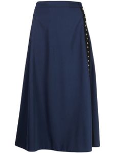 Ports 1961 jupe en laine vierge à taille haute - Bleu