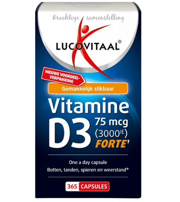 Lucovitaal Voedingssupplementen Vitamine D3 75mcg Forte Botten/Spieren/Weerstand 365Capsules