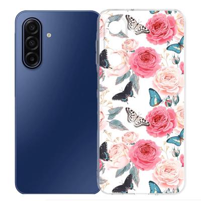 TPU Hoesje Samsung Galaxy A17 - Butterfly Roses Backcover TPU Hoesje Samsung Galaxy A17 - Butterfly Roses Backcover