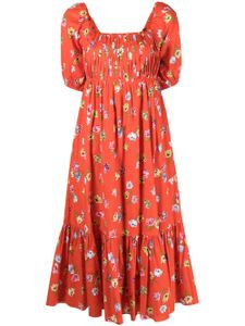 Kate Spade robe en coton à fleurs - Rouge