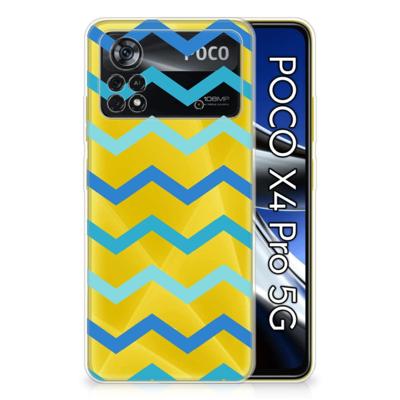 Xiaomi Poco X4 Pro 5G | TPU bumper | Zigzag Blauw