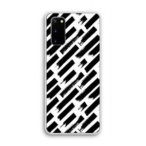 Zwarte vegen: Samsung Galaxy S20 Transparant Hoesje
