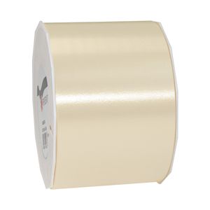 1x Brede luxe beige kunststof lint rollen 9 cm x 91 meter cadeaulint verpakkingsmateriaal   -