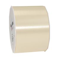 1x Brede luxe beige kunststof lint rollen 9 cm x 91 meter cadeaulint verpakkingsmateriaal   -