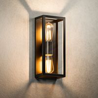 HOFTRONIC™ Alma smart LED wandlamp - 1800K-3000K Warm wit - Wifi & Bluetooth - 2x ST64 lichtbron - 14 Watt - 1612 lumen - Up & Down light - Muurlamp - Muurverlichting - IP44 voor binnen en buiten - Zwart
