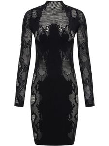 Dion Lee robe courte Cobra à effet de transparence - Noir