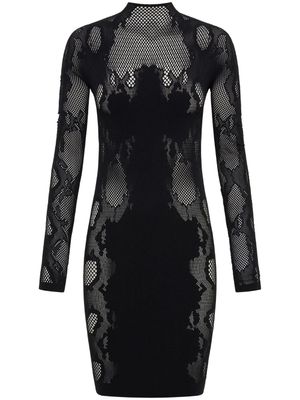 Dion Lee robe courte Cobra à effet de transparence - Noir