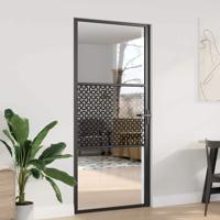 Binnen Deur Zwart 93 x 201.5 cm Verstevigd glas, Aluminium