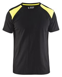 Blåkläder T-Shirt bicolour 33791042 | Zwart/High-Vis Geel | Maat M - 7330509604588