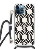 Geometrisch patroon: iPhone 12 Pro Max Transparant Hoesje met koord