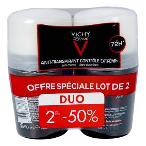 Vichy Homme Deodorant Roller 72u Deodorant | Duo 2x50ml