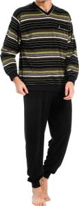 Robson Badstof heren pyjama met boorden groen