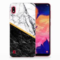 Samsung Galaxy A10 | TPU | Siliconen hoesje | Marmer Wit Zwart - Origineel Cadeau Man