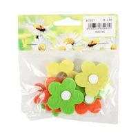 Decoratie bloemen voorjaar vilt 4 cm 9 stuks | 50 stuks