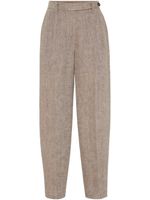 Brunello Cucinelli pantalon de tailleur en lin - Marron