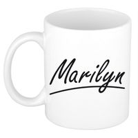 Marilyn voornaam kado beker / mok sierlijke letters - gepersonaliseerde mok met naam   -