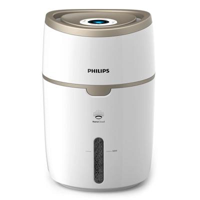 Philips hu4816/10 series 2000 luchtbevochtiger 4l wit/champagne