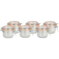 Weckpot/inmaakpot - 6x - 140 ml - glas - met beugelsluiting - D9 x H7 cm