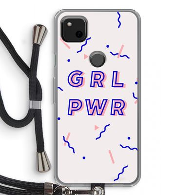 GRL PWR: Pixel 4a Transparant Hoesje met koord