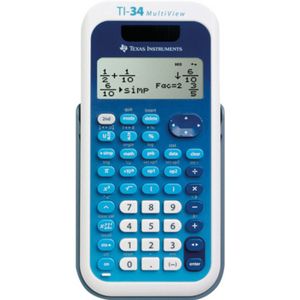 Texas Instruments TI-34 MultiView calculator Pocket Wetenschappelijke rekenmachine Blauw, Wit