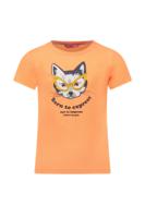 Tygo & Vito Meisjes t-shirt - Print - Neon koraal