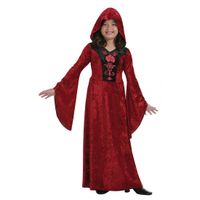 Rode meisjes vampieren jurk halloween kostuum verkleed kleding 140 - 8-10 jr  -