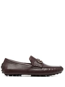 Ferragamo mocassins en cuir à détail de mors - Marron