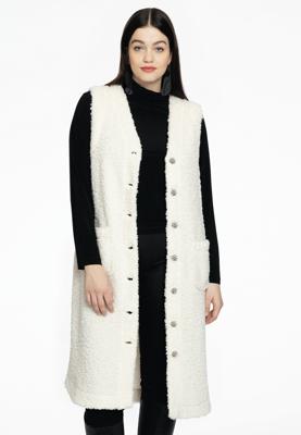 Yoek Lang gilet TEDDY | Beige | Maat 46/48