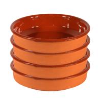 Gerimport Tapas bord/schaal - Sevilla - 24 cm - aardewerk - oranje - serveerschaal