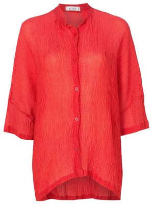Amir Slama chemise en soie à effet froissé - Rouge