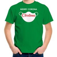 Merry corona Christmas fout Kerstshirt / outfit groen voor kinderen - thumbnail