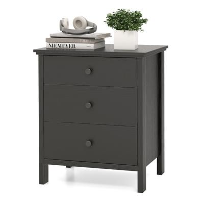 Nachtkastje met 3 Lades Nachtkast voor Boxspringbed 56 x 45 x 66 cm Zwart