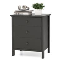 Nachtkastje met 3 Lades Nachtkast voor Boxspringbed 56 x 45 x 66 cm Zwart