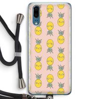 Ananas: Huawei P20 Transparant Hoesje met koord