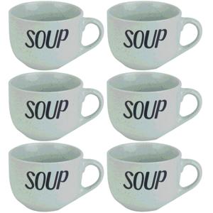 Cosy & Trendy Soepkom - 12x - groen - 11 cm - 510 ml - Soepbeker - kommetje