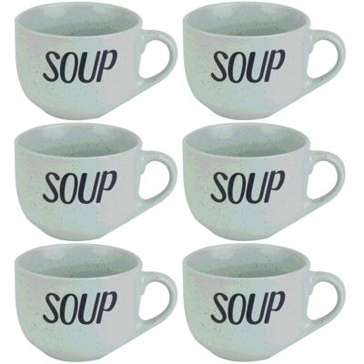 Cosy & Trendy Soepkom - 12x - groen - 11 cm - 510 ml - Soepbeker - kommetje