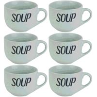 Cosy & Trendy Soepkom - 12x - groen - 11 cm - 510 ml - Soepbeker - kommetje