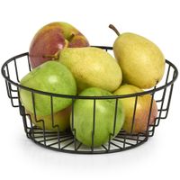 1x Zwarte ronde fruitschalen metaal 24 cm