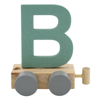 JeP kids houten treinletter B-groen JeP kids houten treinletter B-groen