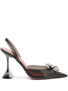 Amina Muaddi escarpins Rosie 95 mm translucides - Noir