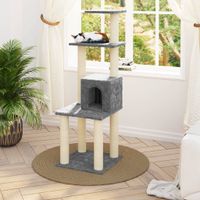 VidaXL Kattenkrabpaal met sisal krabpalen 105 cm lichtgrijs
