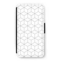 Zwart-witte kubussen: iPhone 12 Pro Flip Hoesje