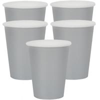 Santex feest/verjaardag bekertjes - 20x stuks - karton - zilver - 270 ml Santex feest/verjaardag bekertjes - 20x stuks - karton - zilver - 270 ml