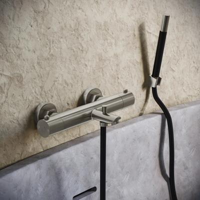 Badkraan SaniClear Exclusive Stripes | Opbouw | Mengkraan | Incl. Handdouche set | 2-weg | RVS