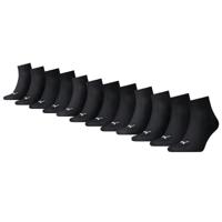Puma Quarter Sokken Plain 12-pack Zwart-39/42