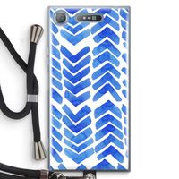 Blauwe pijlen: Sony Xperia XZ1 Transparant Hoesje met koord