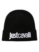 Just Cavalli bonnet nervuré à logo brodé - Noir - thumbnail