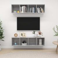 Tv-wandmeubelen 2 st spaanplaat betongrijs